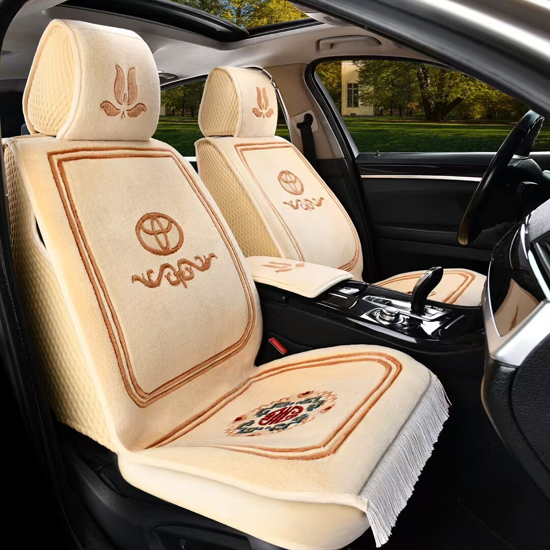 纯羊毛羊绒四季全包围通用地毯式汽车坐垫座套冬季短毛绒藏式车垫