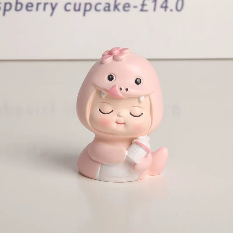 卡通可爱生肖蛇宝宝摆件男孩女孩国潮蛇年宝礼物生日蛋糕居家树脂,淘宝优惠券,粉丝福利购,淘宝优惠卷