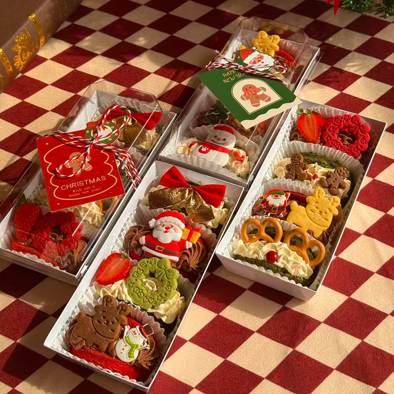 2025网红圣诞节毛巾卷甜品盒蛋糕装饰礼物圣诞老人麋鹿饼干装扮,淘宝优惠券,粉丝福利购,淘宝优惠卷