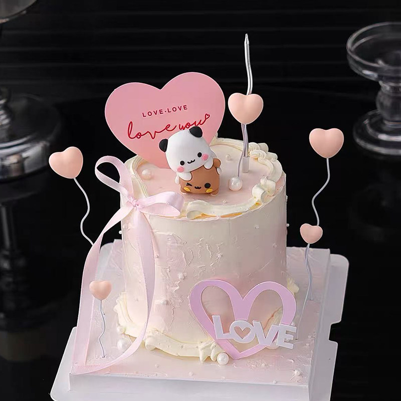 2.14网红情人节一二布布蛋糕装饰摆件爱心love告白卡片装扮插件,淘宝优惠券,粉丝福利购,淘宝优惠卷