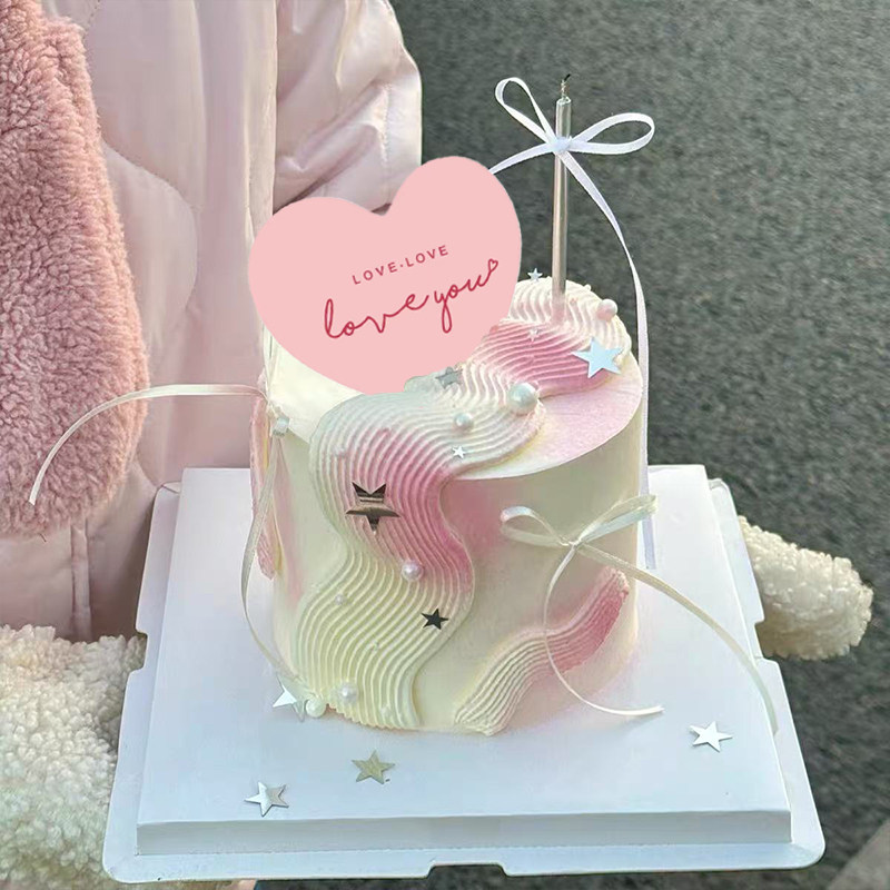 2.14情人节烂漫银色闪片五角星蛋糕装饰爱心love卡片烘焙装扮插件,淘宝优惠券,粉丝福利购,淘宝优惠卷