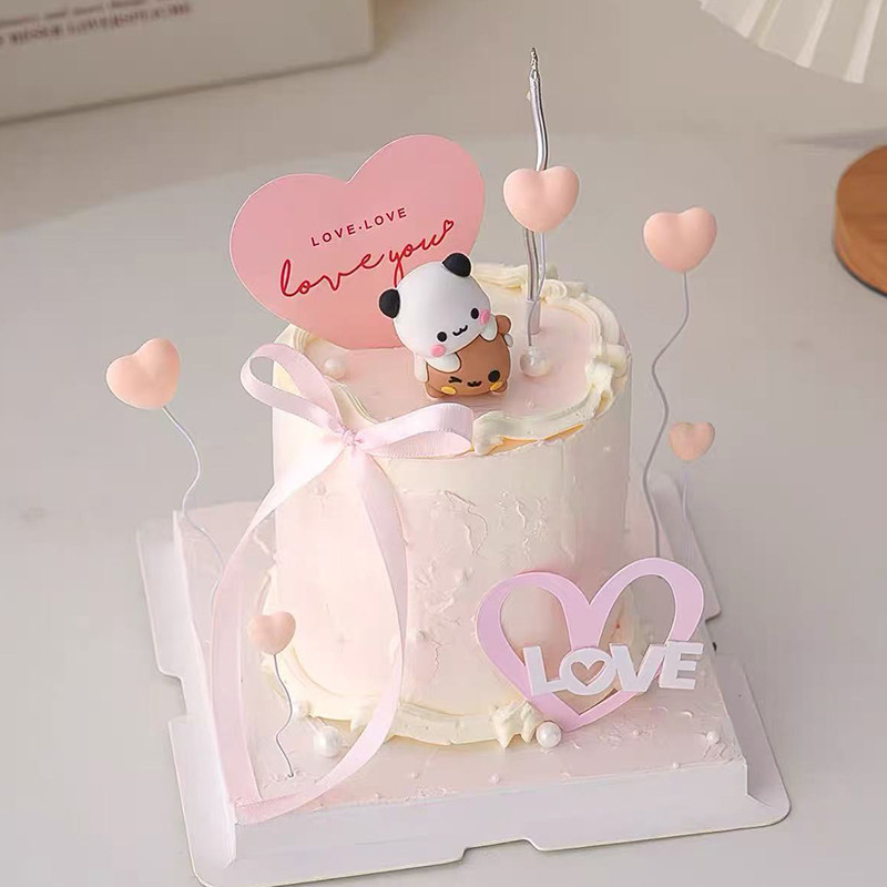 2.14网红情人节一二布布蛋糕装饰摆件爱心love告白卡片装扮插件,淘宝优惠券,粉丝福利购,淘宝优惠卷