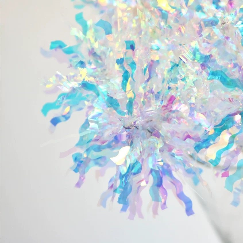 韩国ins风流苏炫彩镭射雨丝蛋糕装饰插件加密款礼花l七彩派对装扮,淘宝优惠券,粉丝福利购,淘宝优惠卷