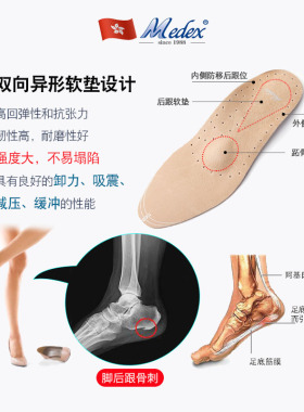 香港品牌塌陷支撑垫平底八字足弓