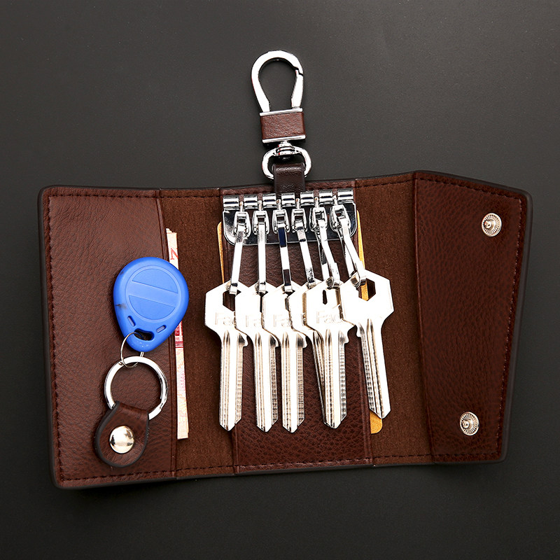 千行男真皮腰挂多功能大容量女卡包 千行钥匙包