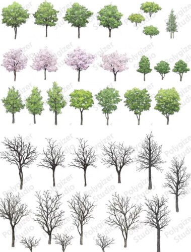 acon3d树木和植物笔刷（2d+3d） 包括各种种树木 灌木 藤 草丛等 - 图1