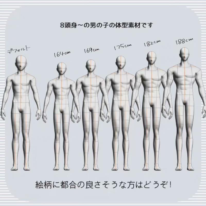 【csp模型】男性8头身模型 - 图0