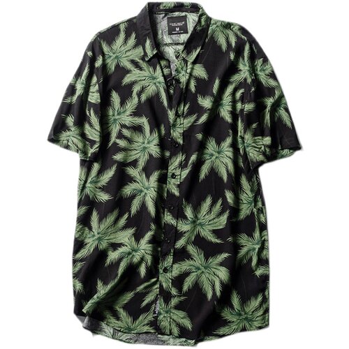 一眼爱上！南美单！凉爽粘胶纤维面料夏季度假风短袖印花衬衫衬衣 - 图3