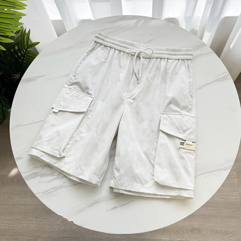 高颜值！日系复古！工装风立体大口袋夏季男士松紧腰直筒宽松短裤,淘宝优惠券,粉丝福利购,淘宝优惠卷
