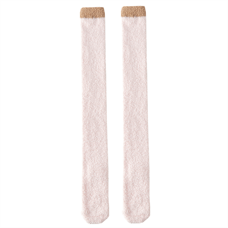 长筒过膝袜女冬季不掉毛珊瑚绒毛绒加厚月子保暖睡眠地板护膝袜套,淘宝优惠券,粉丝福利购,淘宝优惠卷