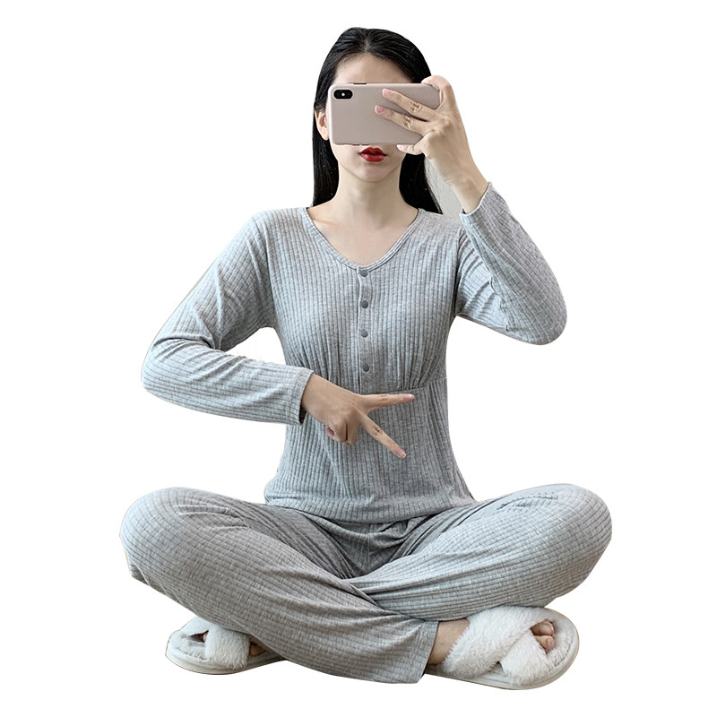 月子服产后怀孕期春秋睡衣 若恬家居服套装