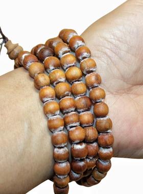 民族风男女款原木浓香108手串越南玉庵黄檀念珠多圈手链项链佛珠