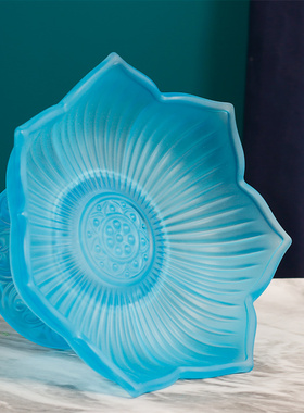 沐德琉璃供奉中式静谧蓝香炉