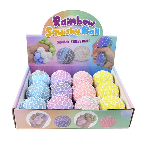 Squishy Fidget vent Toys squeezy Stress ball炫彩葡萄球捏捏乐 - 图3