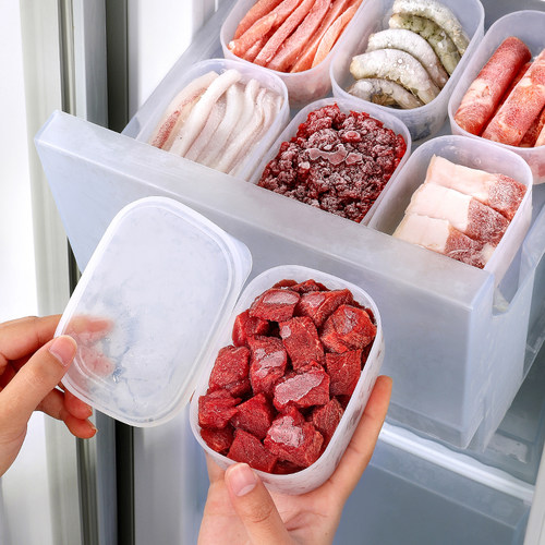 日本冰箱收纳盒银离子抗菌冷冻冻肉分装专用小密封盒食品级保鲜盒-图1