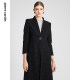 商场同款皮尔卡丹女装大衣秋冬黑色长款高级感通勤羊毛呢外套
