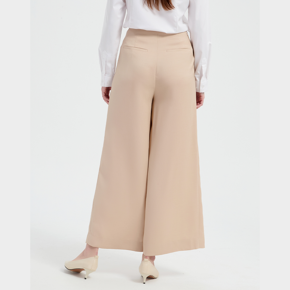 皮尔卡丹女装秋季新款宽松时尚阔腿裤商务通勤女裤子CD54TL014M1 - 图1