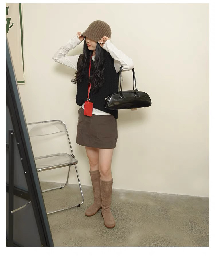 rura高靴不过膝长靴女2024年秋冬磨砂长筒靴低跟复古高筒靴骑士靴,淘宝优惠券,粉丝福利购,淘宝优惠卷