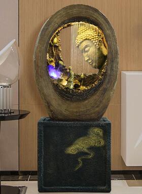 2026跨境东南亚佛像招财流水喷泉会所加湿器摆件客厅办公室禅意装