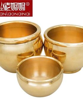 2026铜缸摆件纯铜水缸招财香炉聚宝盆鱼缸办公室仿古工艺品烟灰缸