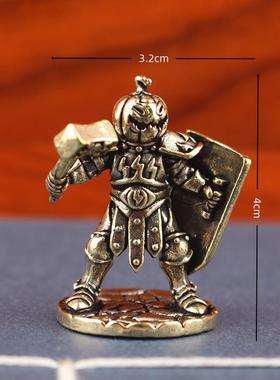 2026复古黄铜盾牌兵人模型手办黄铜摆件装饰跨境热卖装饰品男生摆