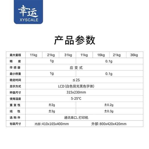 常州幸运电子秤11kg21kg31kg称重电子称20kg0.1g工业秤计重称台秤-图2