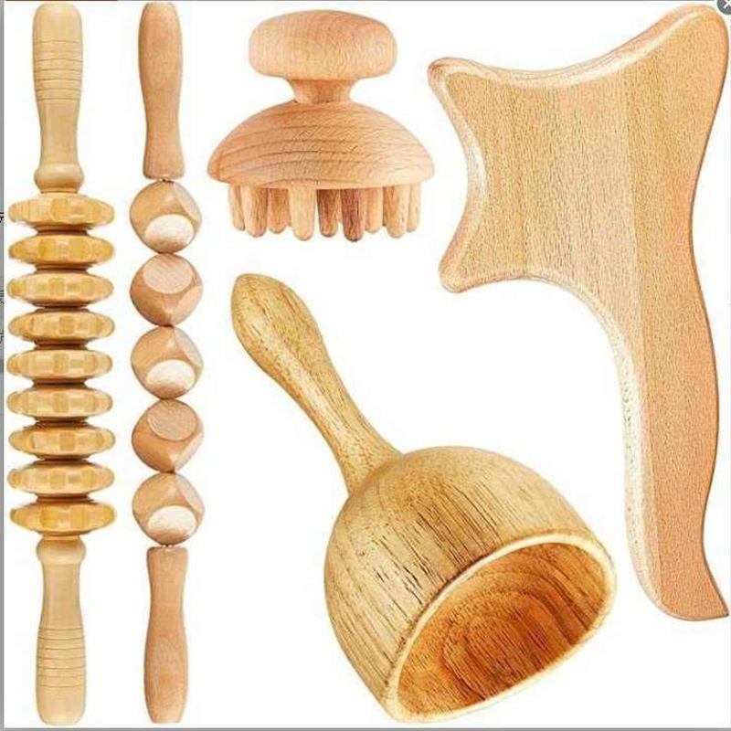 Beech Massager Rolling Tendon Stick Scraping Board Swedish W - 图1