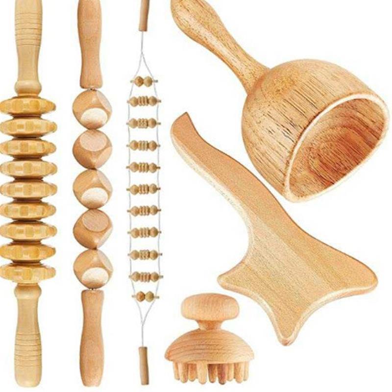 Beech Massager Rolling Tendon Stick Scraping Board Swedish W - 图2