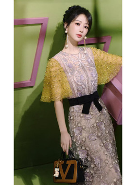 杨紫同款耳环长款大珍珠镶钻镀金耳钉夸张耳饰女奢华小众轻奢潮