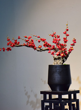 新中式风梅花客厅玄关会所盆景