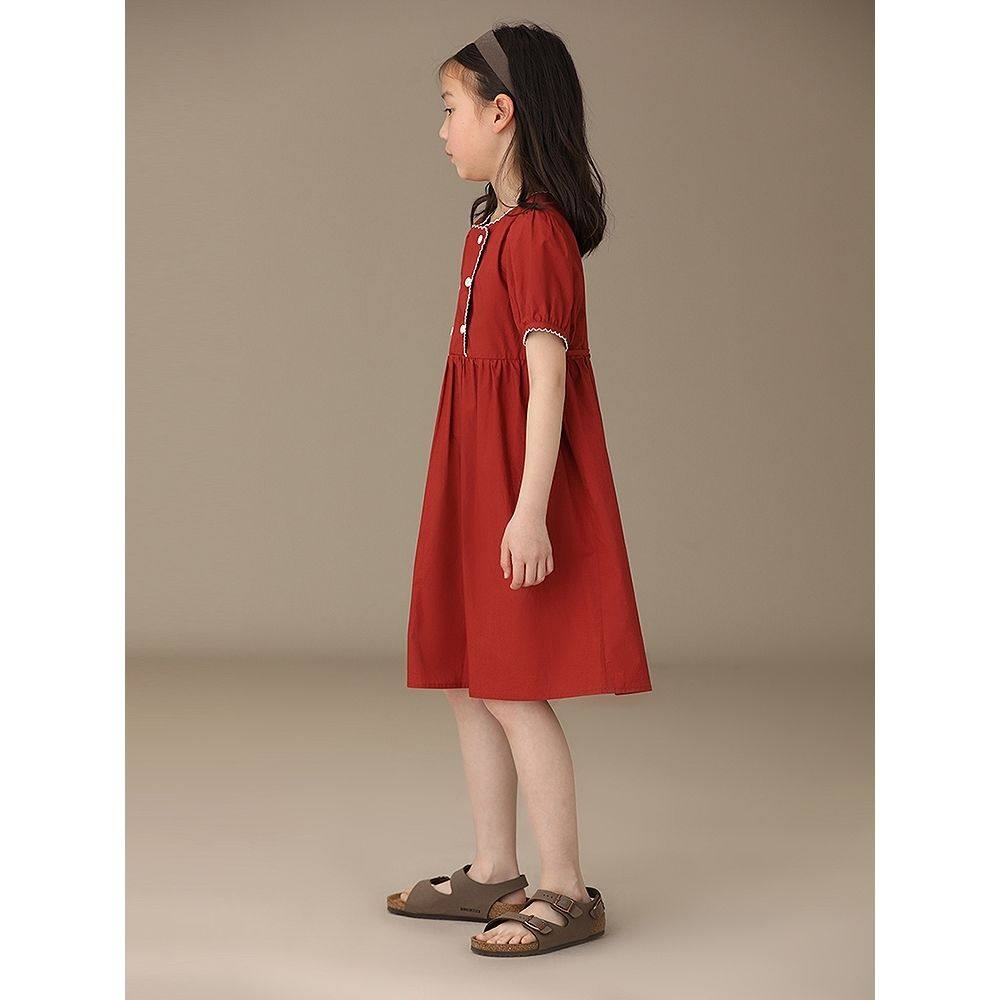 童装夏季新品女童双排扣撞色花边领纯棉公主连衣裙子宽松洋气,淘宝优惠券,粉丝福利购,淘宝优惠卷