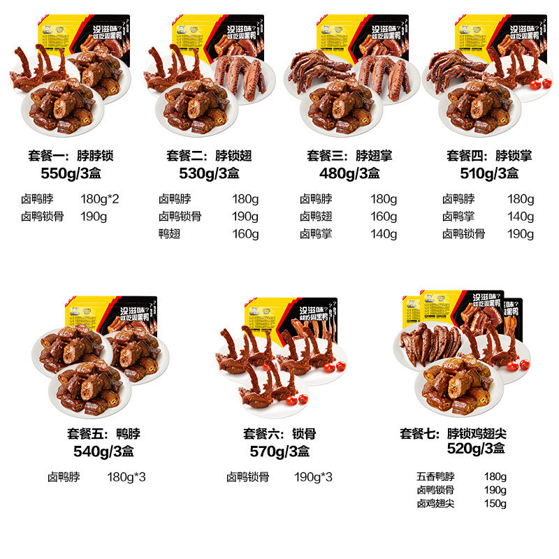 【周黑鸭旗舰店_锁鲜】盒装多款鸭掌 周黑鸭食品鸭肉零食