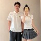 ເສື້ອ POLO ແຂນສັ້ນ ສໍາລັບຄູ່ຜົວເມຍທີ່ໄດ້ຮັບໃບຢັ້ງຢືນທີ່ມີຫົວໃຈປັກ