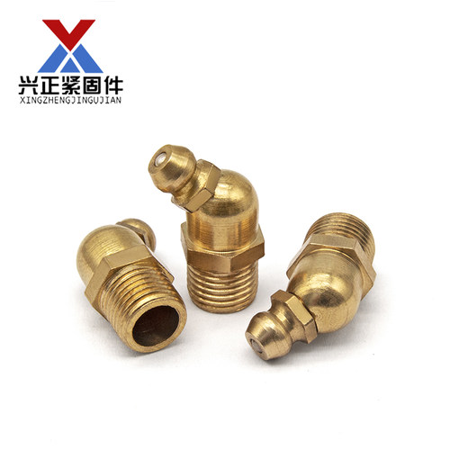 黄油嘴铜油嘴头油杯油咀油枪注油嘴黄油枪头挖机铜直弯油嘴M4-M20 - 图2