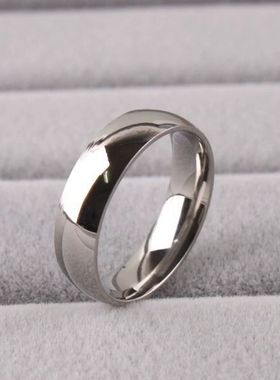 钛钢戒指 时尚光面个性情侣款气质戒指钛钢不掉色女经典素圈
