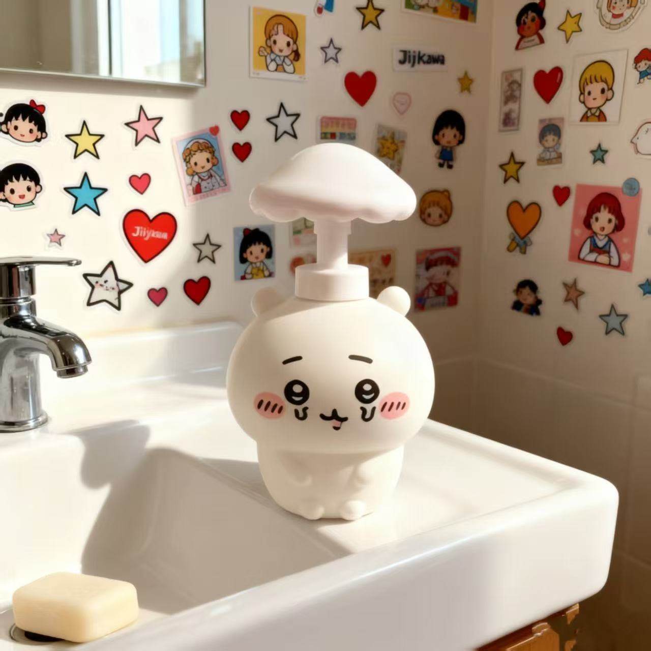 吉伊卡哇蘑菇头洗手液卫浴个人清洁工具种草好物chiikawa分装瓶器,淘宝优惠券,粉丝福利购,淘宝优惠卷