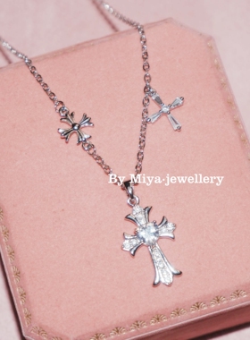 美式ins白开水风格十字架项链夏季超美百搭