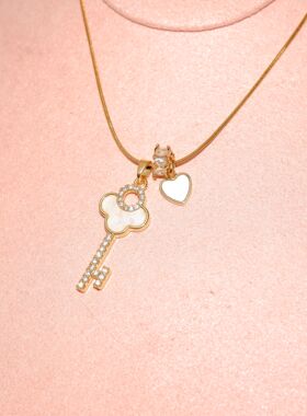 梦幻精灵~ 爱心钥匙美式辣妹百搭项链