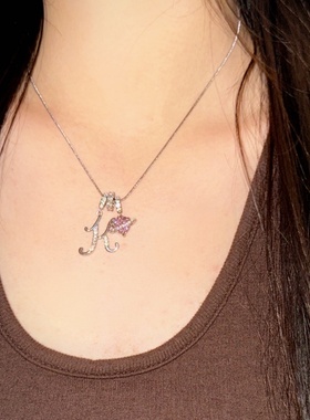 粉色假期·多巴胺字母项链