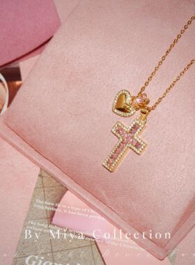 爱神眷顾～十字架爱心项链美式辣妹