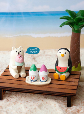 海滩夏威夷午睡日式风树脂摆件