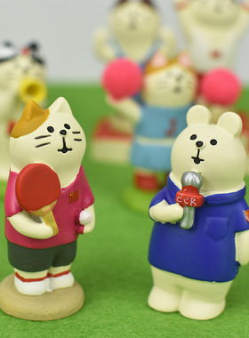 日式风创意猫咪吉祥物企鹅小摆件