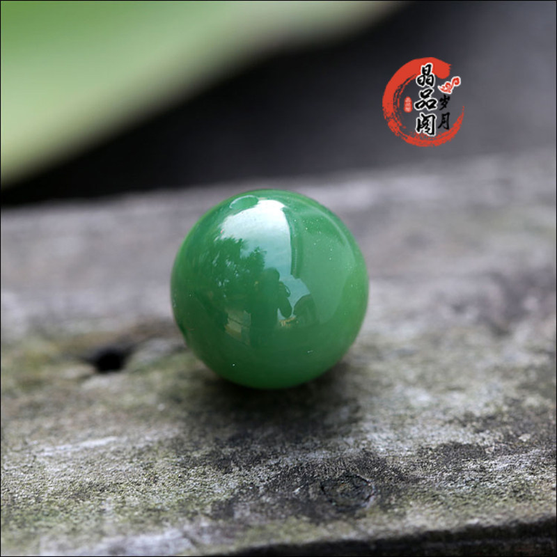 精品天然新疆和田玉单珠俄罗斯碧玉单珠散珠老料菠菜绿散珠圆珠子,淘宝优惠券,粉丝福利购,淘宝优惠卷