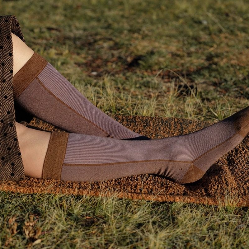 远家美利奴羊毛混纺撞色半腿袜 保暖长筒袜加百搭袜子Y-589限量,淘宝优惠券,粉丝福利购,淘宝优惠卷