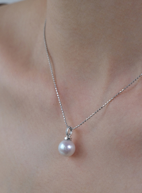 远家淡水珍珠吊坠项链925银Y-808