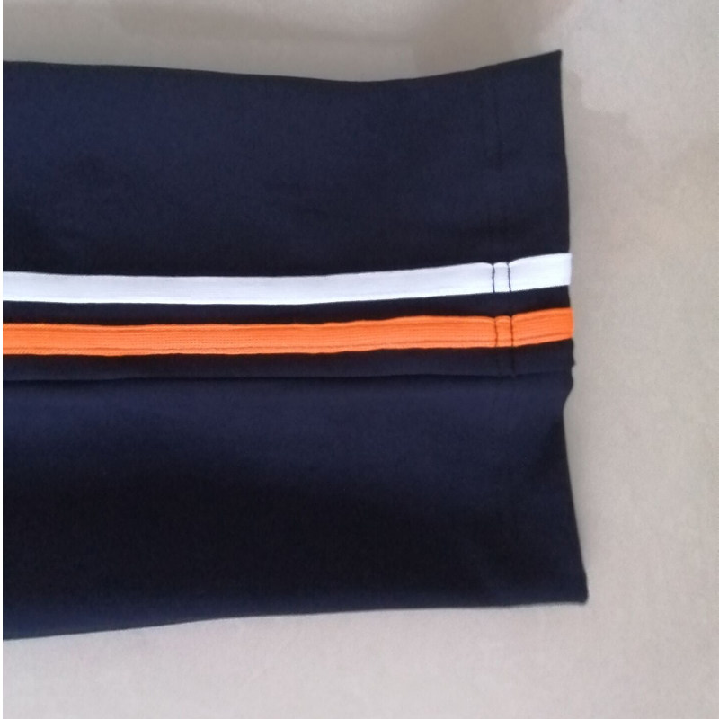 定做中小学生冬季加绒深藏蓝色橘条白边休闲运动裤校服长裤子校裤,淘宝优惠券,粉丝福利购,淘宝优惠卷