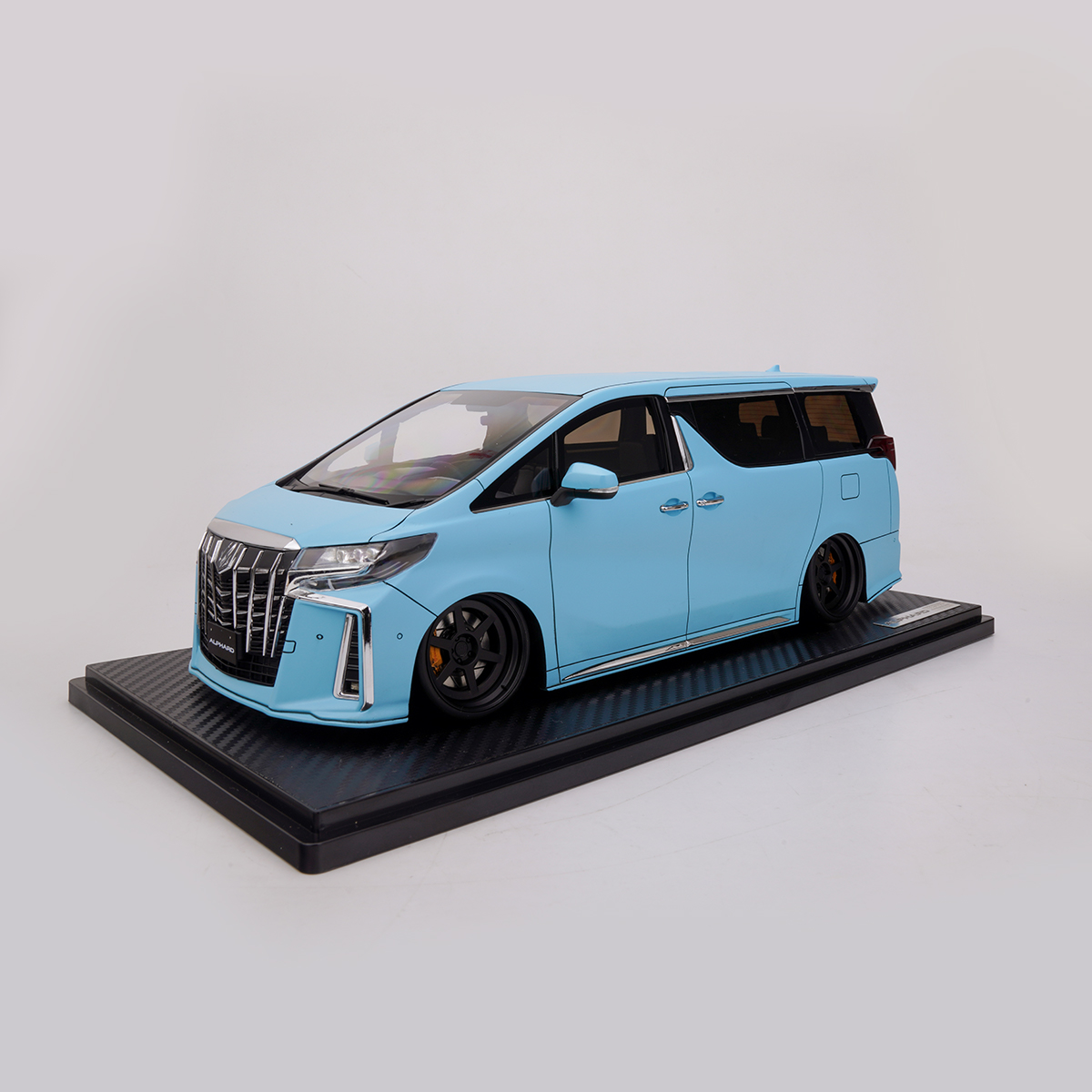 IG1:18丰田埃尔法 Alphard light blue保姆车汽车模型摆件收藏-图0