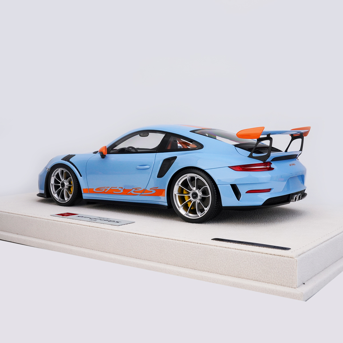 Make Up 1:18保时捷911GT3RS 911.2 2018 gulf限量树脂汽车模型-图2