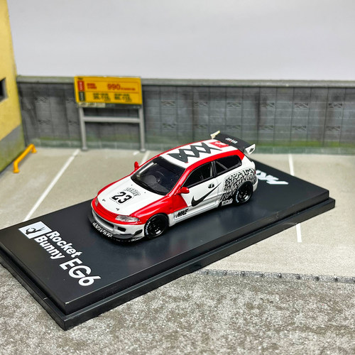 HKM合金1:64房车跑车模型 Pandem本田思域Civic火箭兔EG6 - 图1