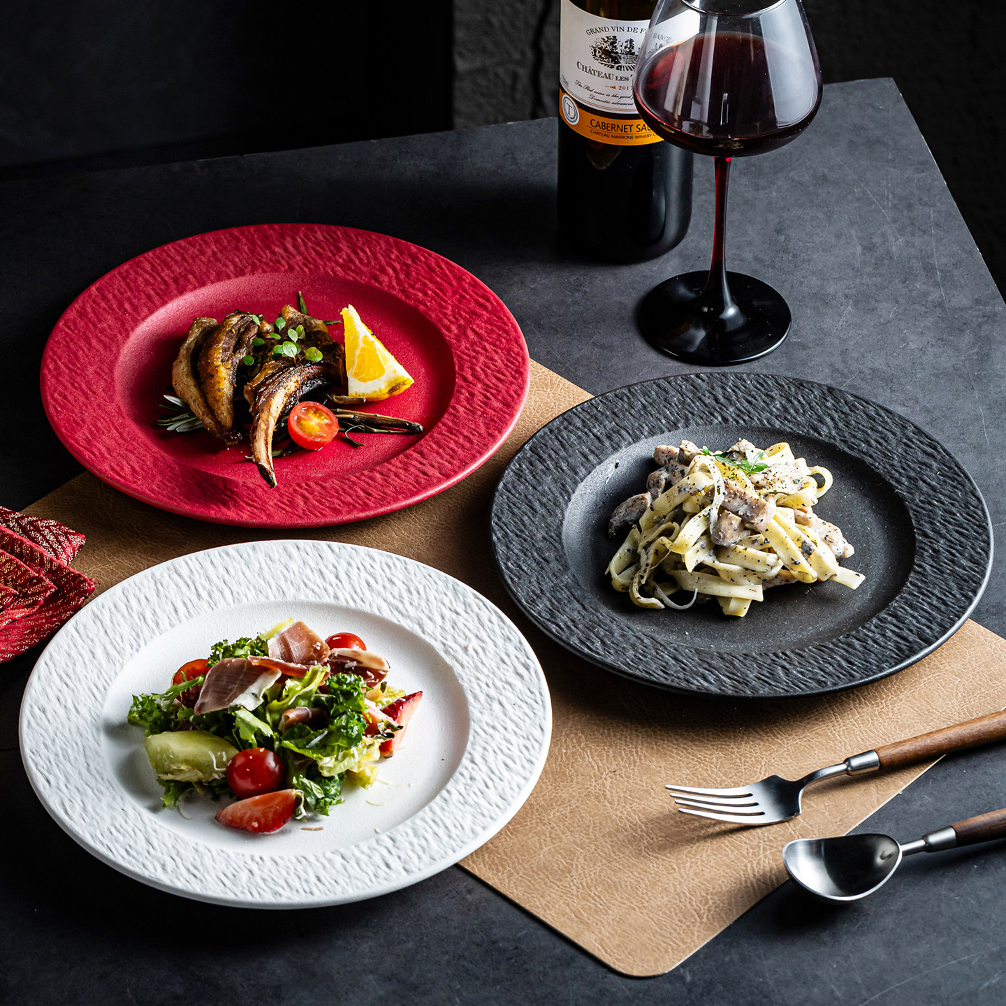 大码盘子意大利面盘仪式感乔迁新居餐具陶瓷盘子家用平盘菜盘肉盘,淘宝优惠券,粉丝福利购,淘宝优惠卷